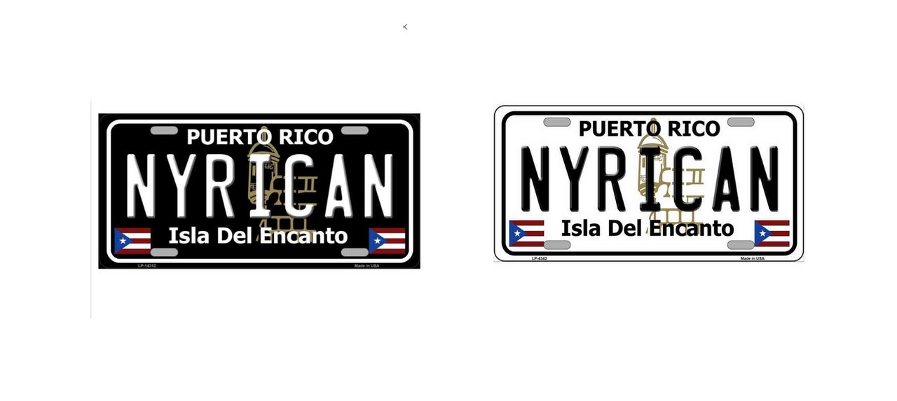 NYRICAN License Plate Black or White