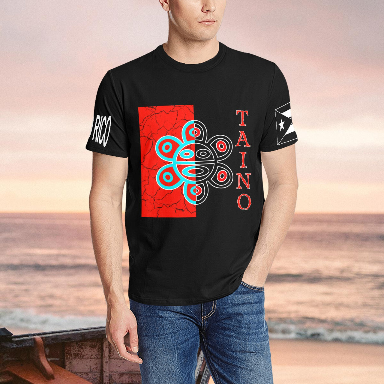 Taino Sol All-Over-Print Men's T-shirt