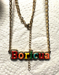 Thumbnail for Colorful Boricua Necklace (Gold or Silver)