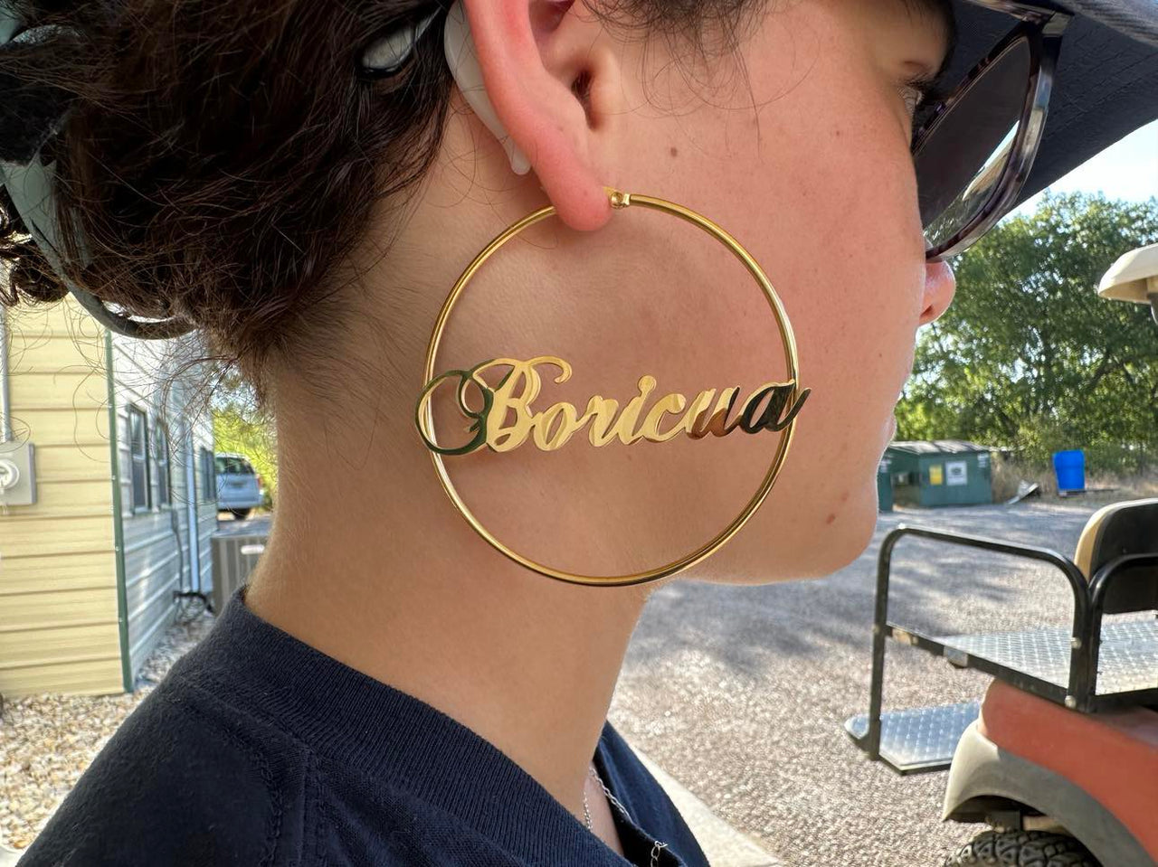 Fancy Boricua 2.75" Jumbo Hoop Earrings (Gold or Silver)
