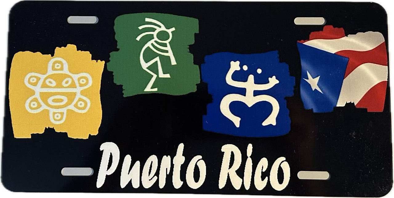 Puerto Rico Taino Symbols License Plate