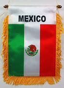 Mexico Gold Trim Mirror Flag