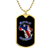Thumbnail for Afro Rican Dog-Tag Necklace (Gold or Silver)