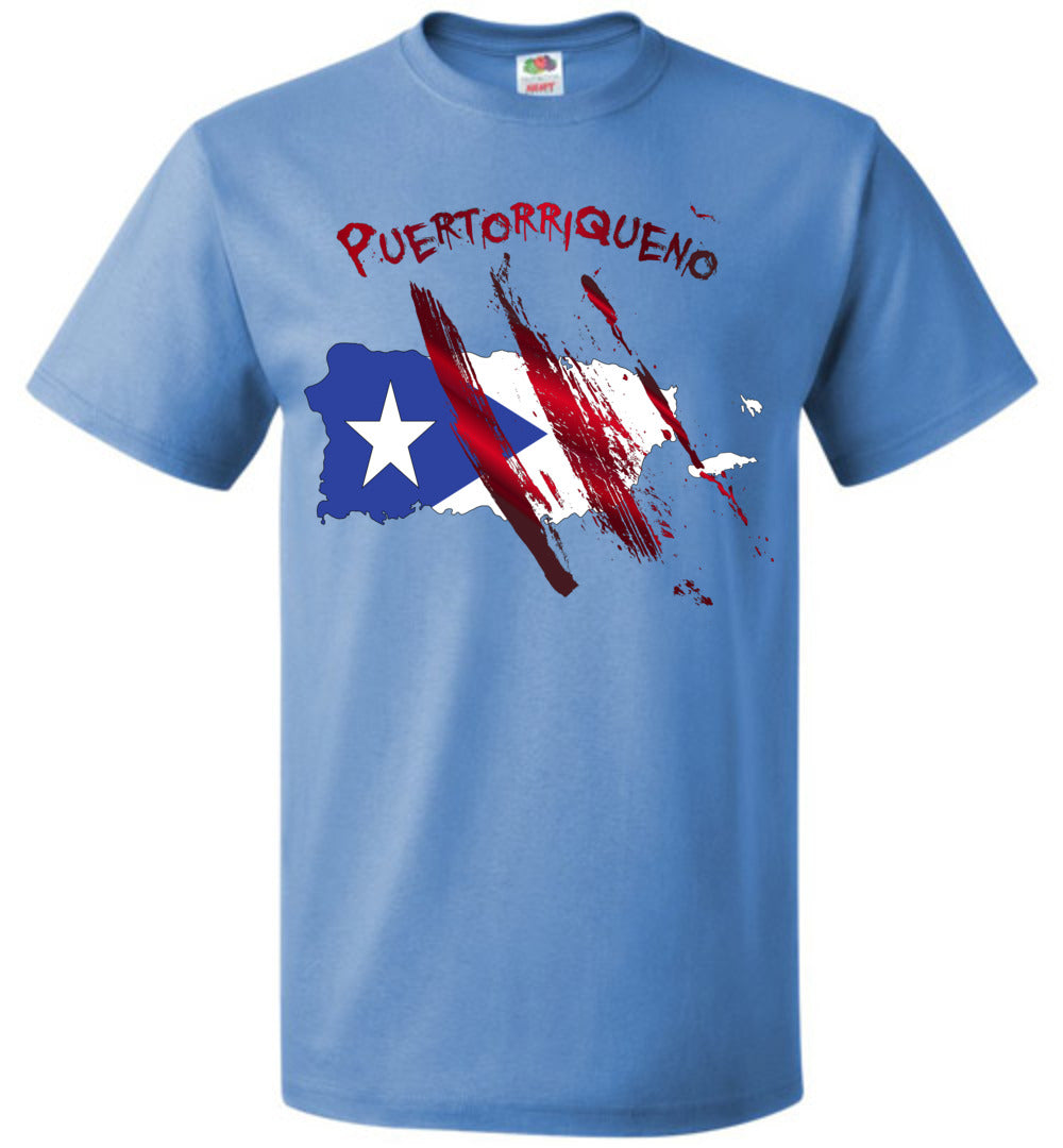 Puertorriqueno Slash Flag T-Shirt (Youth Med - 6XL)