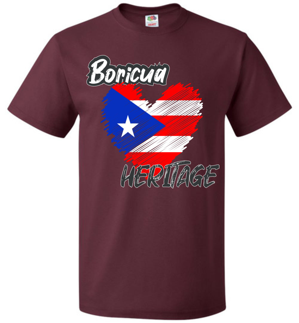 Boricua Heritage Heart Flag (Youth - 6XL) T-Shirt