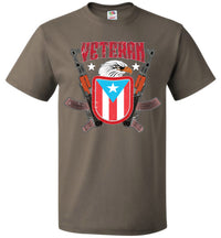 Thumbnail for Eagle Veteran Puerto Rico Flag Shield T-Shirt (Small-6XL)