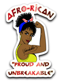 Thumbnail for AFRO-RICAN  Proud and Unbreakable - DECAL