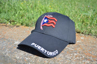 Thumbnail for Black Puerto Rico Hat - Embroidered - Puerto Rican Pride