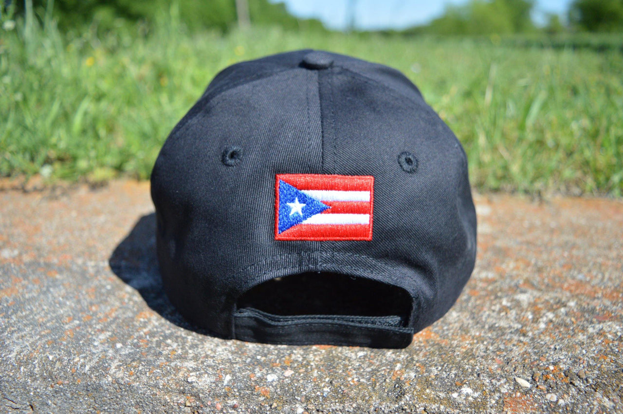 Black Puerto Rico Hat - Embroidered - Puerto Rican Pride