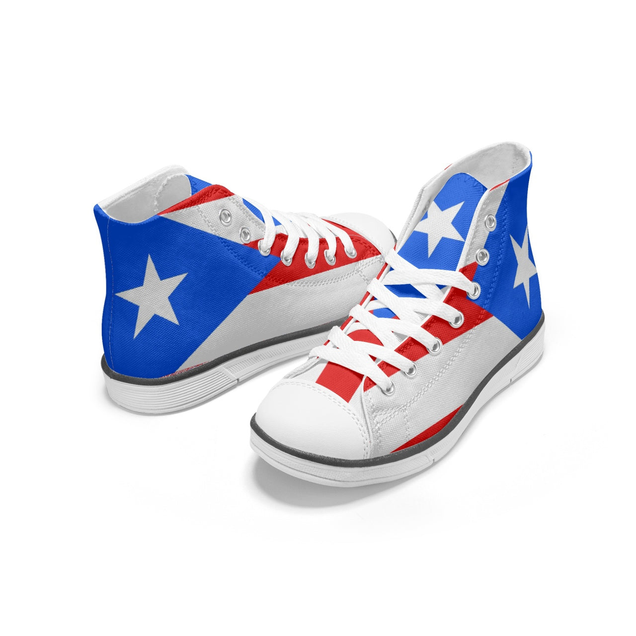 Puerto Rico Flag - Light Kid's High-Top Canvas Shoes