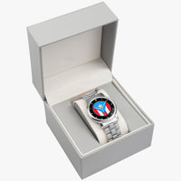 Thumbnail for Puerto Rico Flag Folding Clasp Type Stainless Steel Quartz Watch (With Indicators)