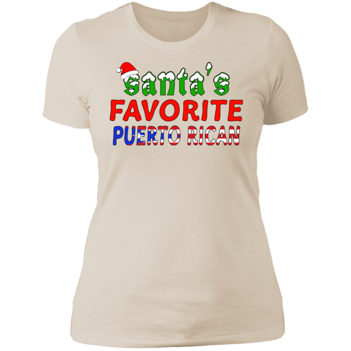 Santa's Favorite PR Ladies' Boyfriend T-Shirt - Puerto Rican Pride