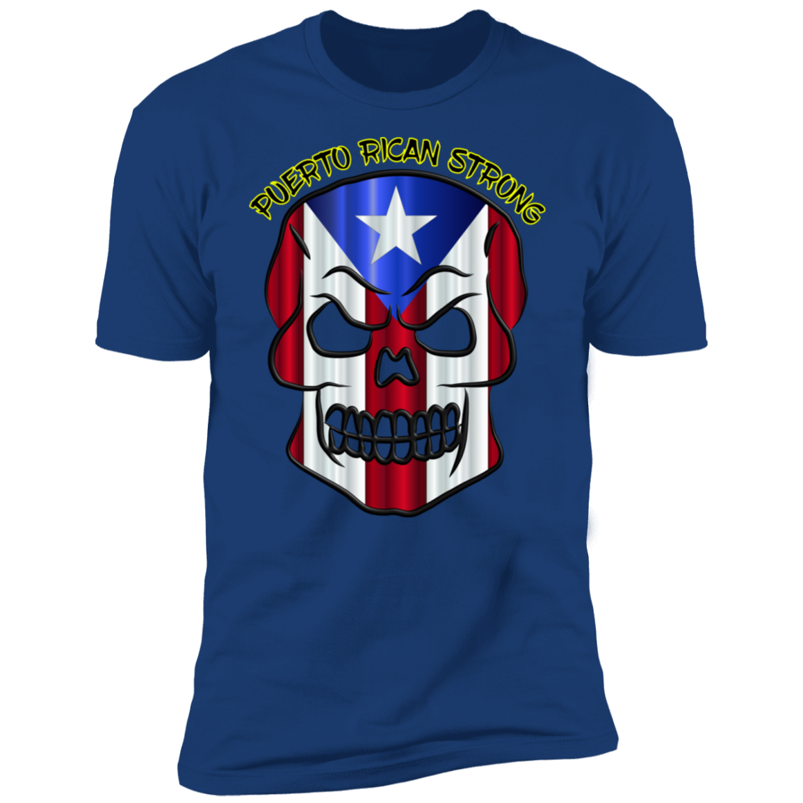PR Strong Skull Premium Short Sleeve T-Shirt - Puerto Rican Pride
