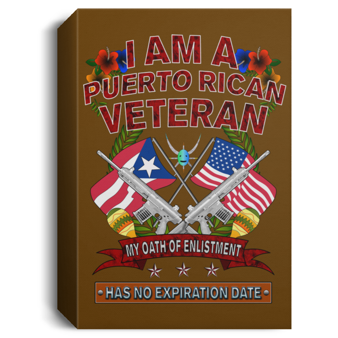 Puerto Rican Veteran Deluxe Portrait Canvas 1.5in Frame - Puerto Rican Pride