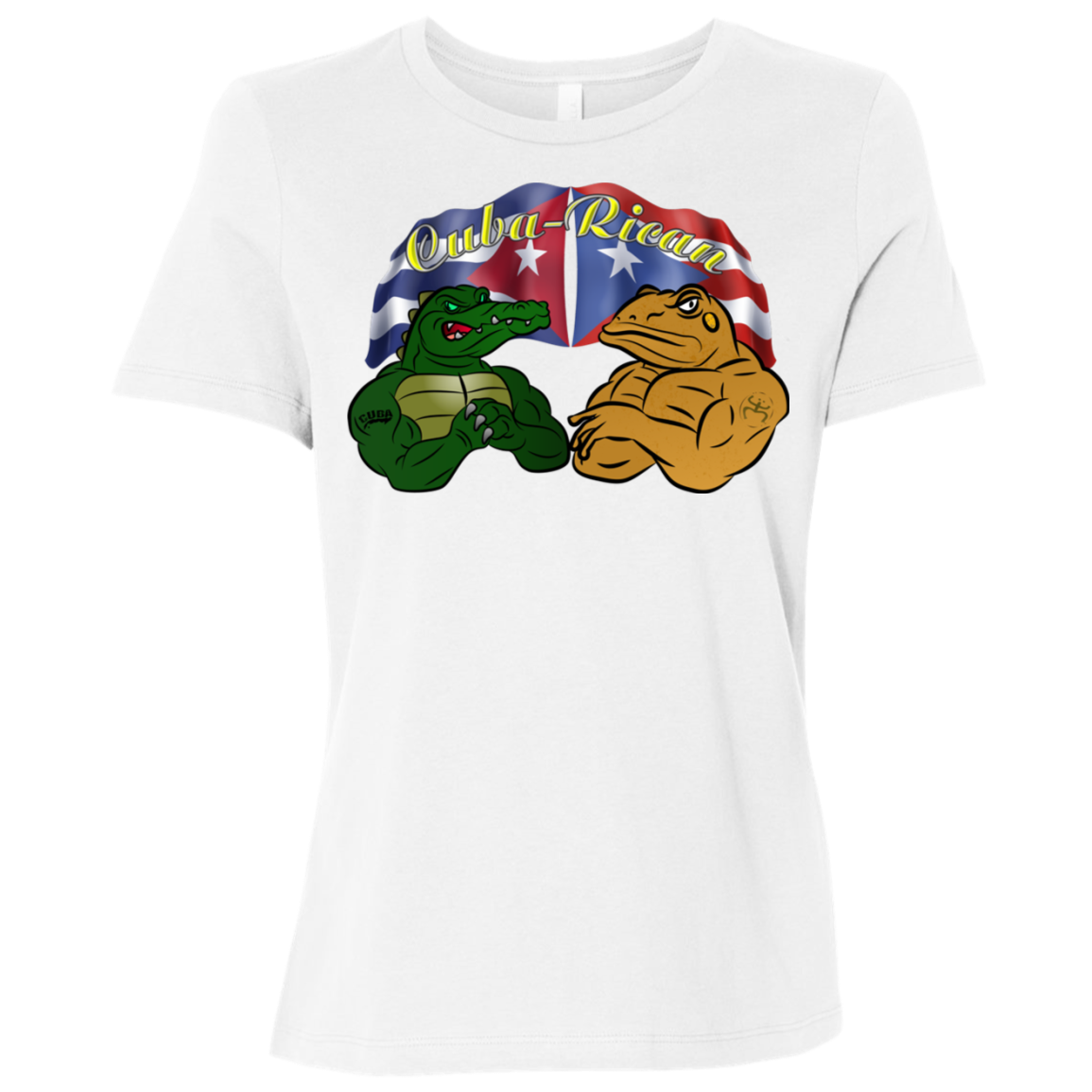 Cuba-Rican Cayman Coqui Ladies' Relaxed Jersey Short-Sleeve T-Shirt - Puerto Rican Pride