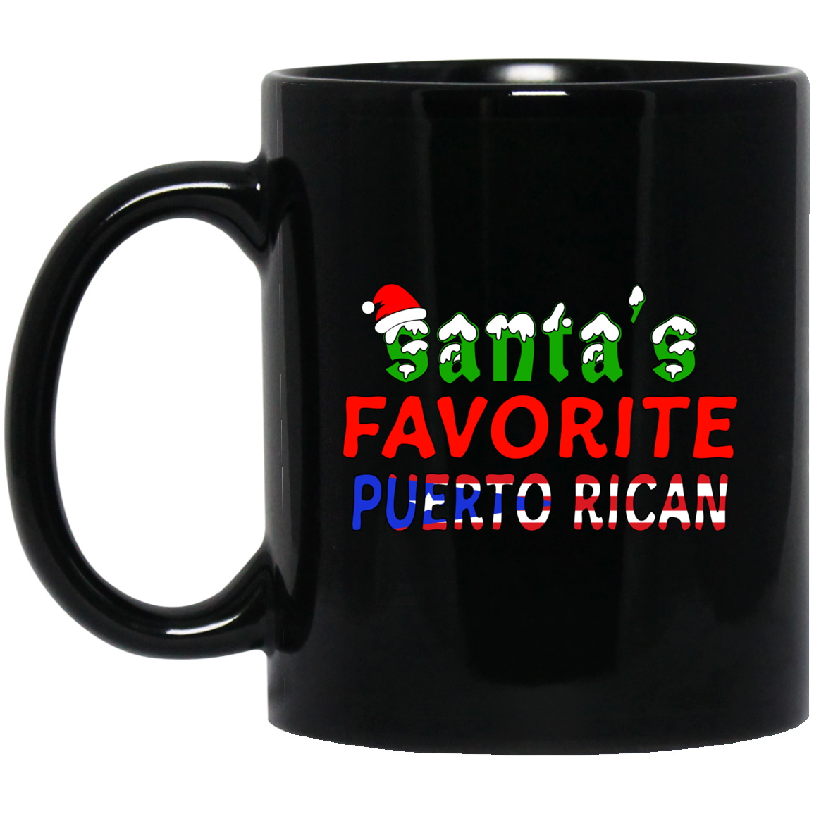 Santa's Favorite PR 11 oz. Black Mug - Puerto Rican Pride