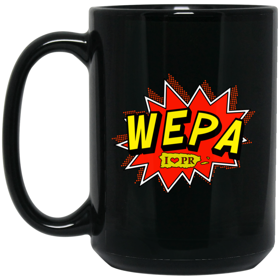WEPA I LOVE (HEART) PR 15 oz. Black Mug