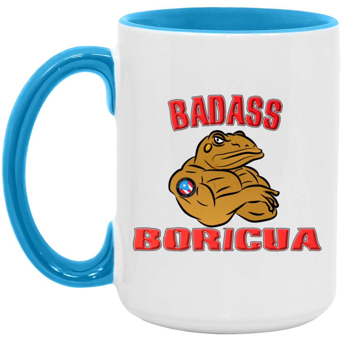 Badass Coqui Boricua 15oz. Accent Mug
