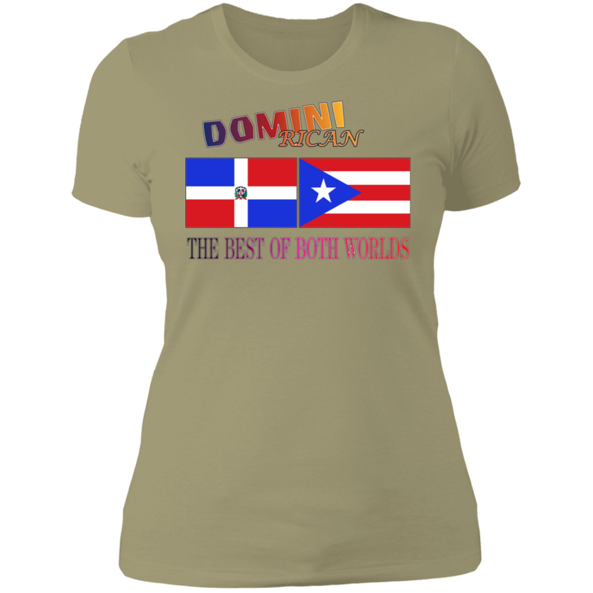 Domini Rican  Ladies' Boyfriend T-Shirt - Puerto Rican Pride