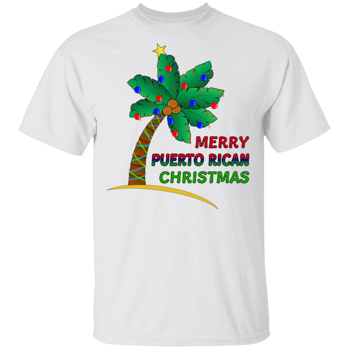 Merry PR Christmas 5.3 oz. T-Shirt - Puerto Rican Pride