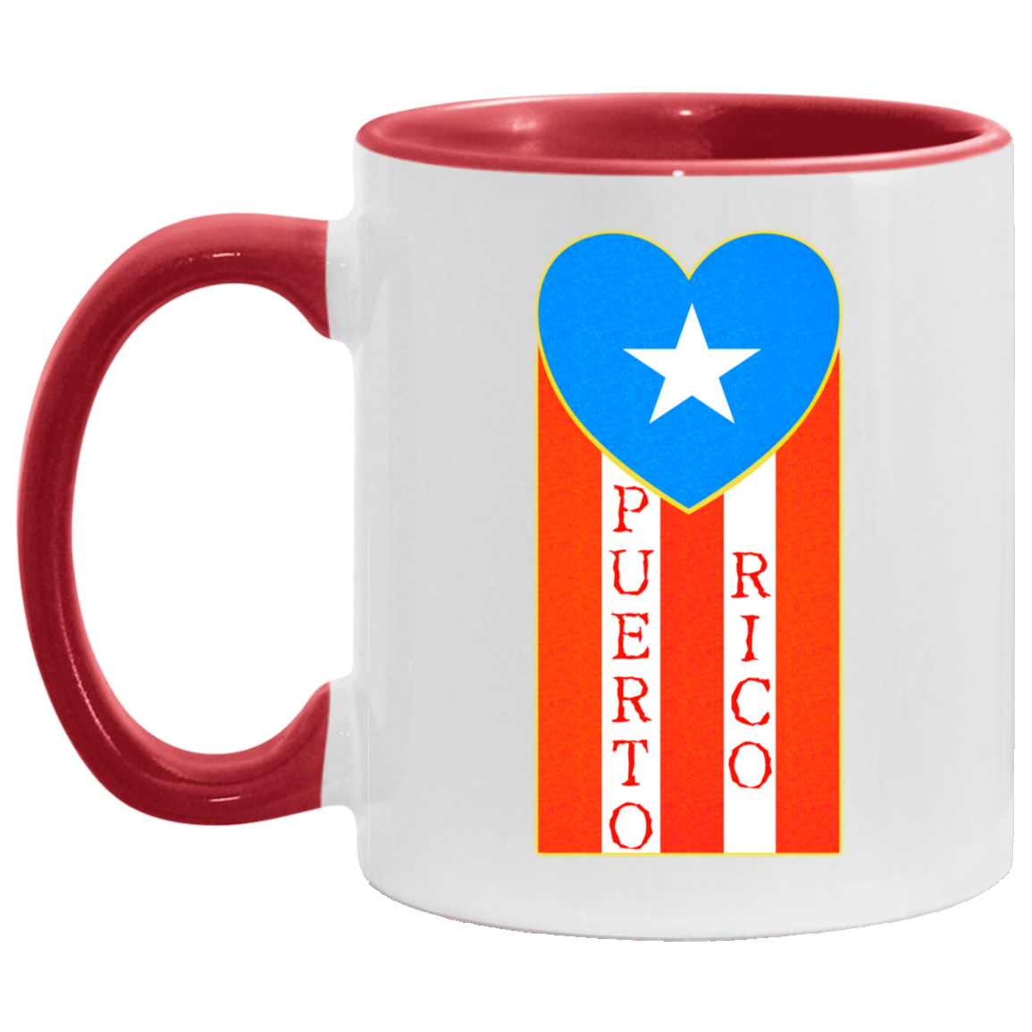 Puerto Rico Heart Flag 11 oz. Accent Mug