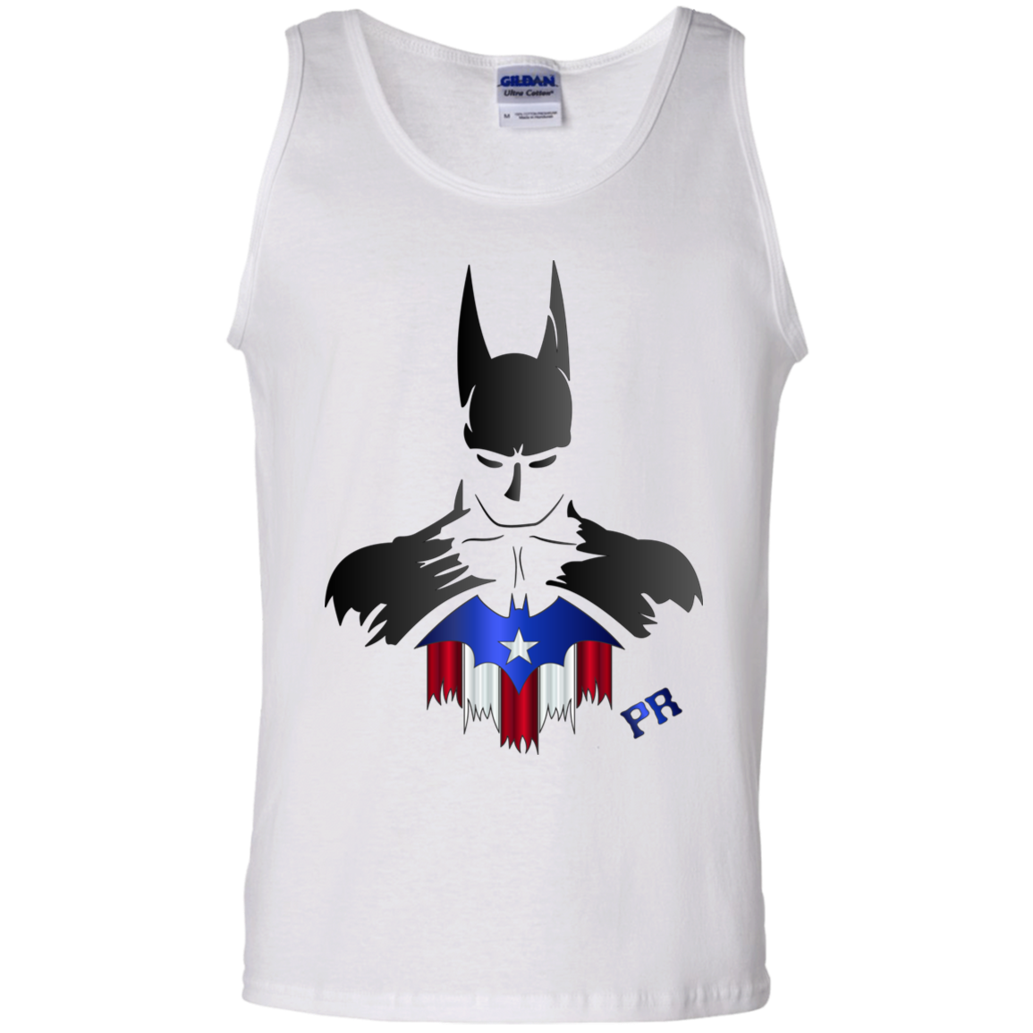 Badass PR Batman 100% Cotton Tank Top - Puerto Rican Pride