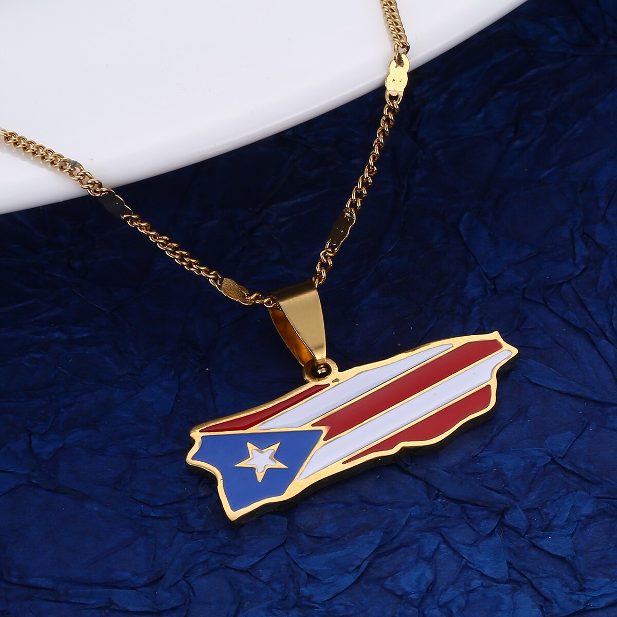 Map-Flag Necklace