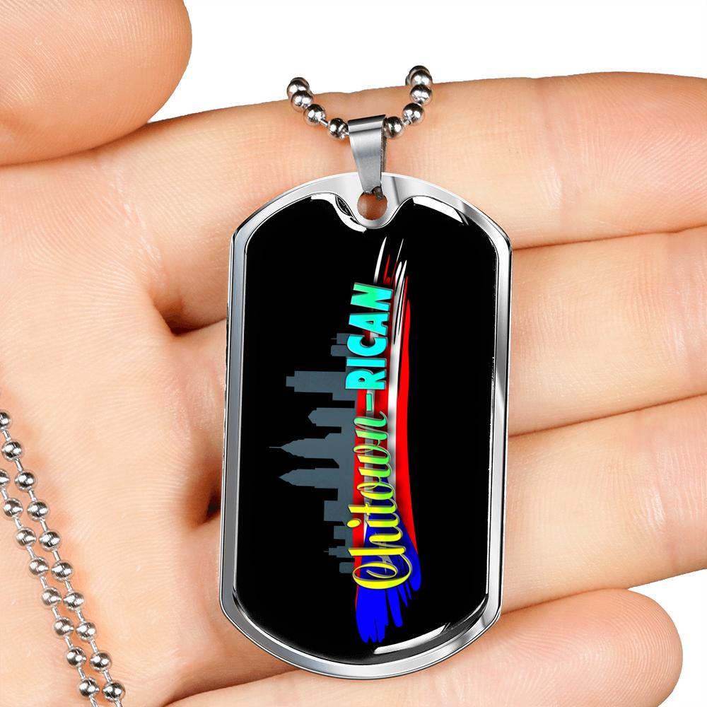 Chitown-Rican Dog Tag Necklace - Puerto Rican Pride
