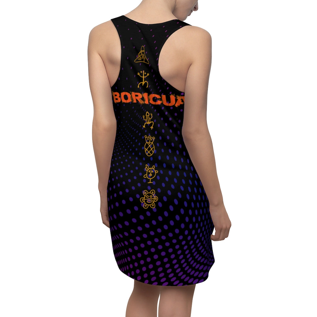 Boricua Taino Cross - Women's Cut & Sew Racerback Dress