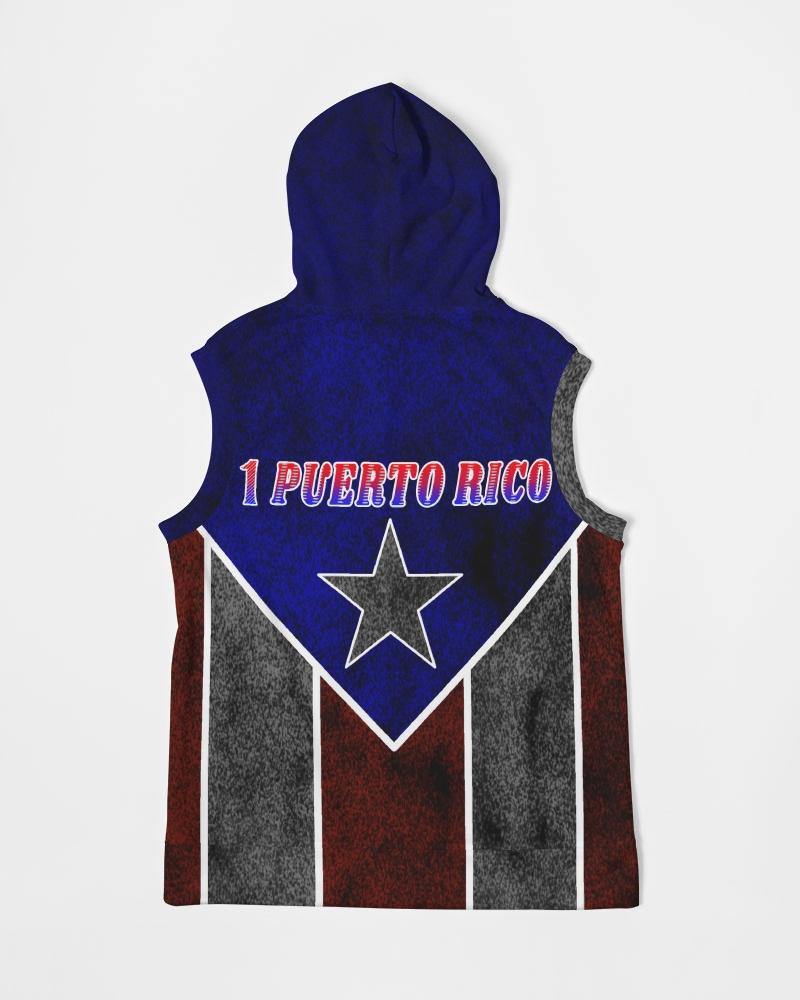 78 Municipalities Premium Heavyweight Sleeveless Hoodie - Puerto Rican Pride