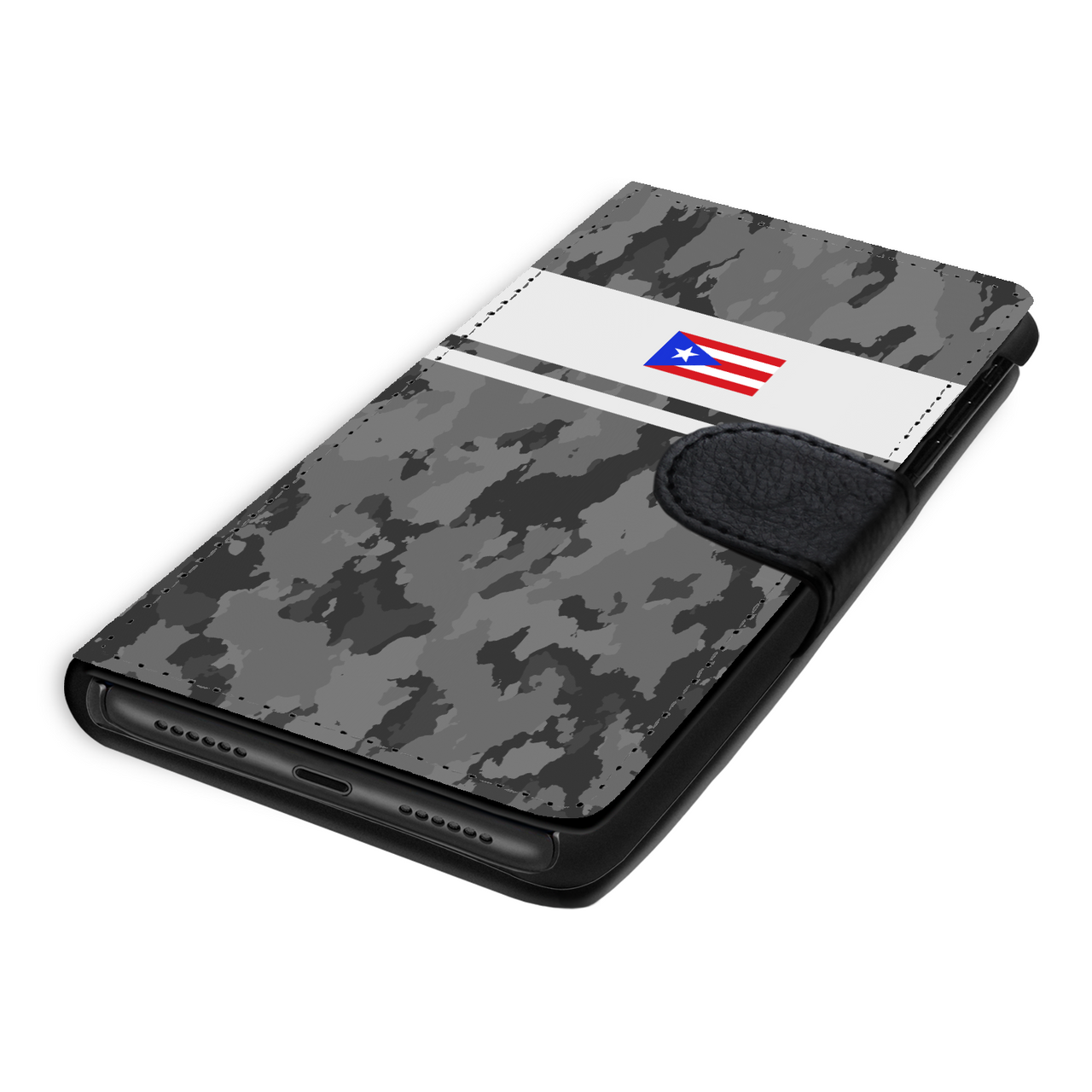 Grey Camo PR Flag Phone Wallet / Case