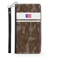 Thumbnail for Brown Camo PR Flag Phone Wallet / Case
