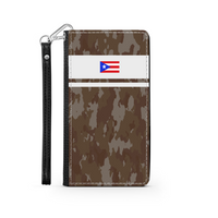 Thumbnail for Brown Camo PR Flag Phone Wallet / Case