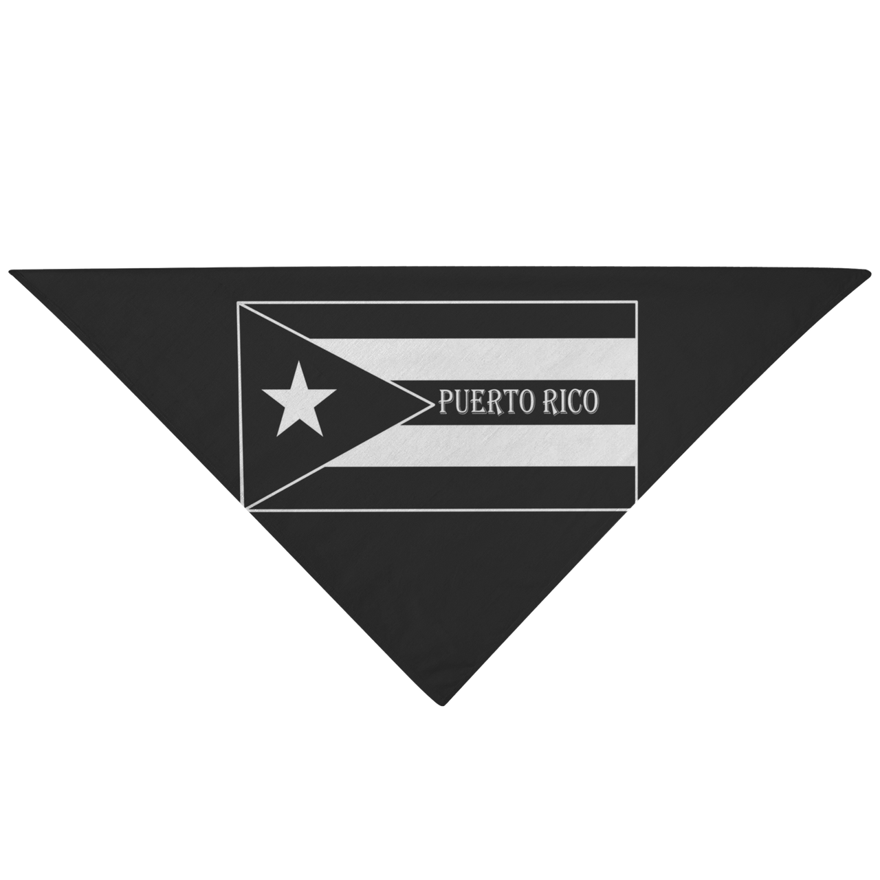Pet Bandana Black Puerto Rico Flag