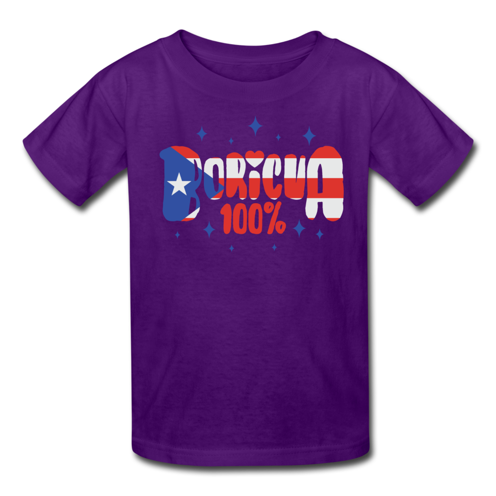 100% Boricua Kids' T-Shirt - purple