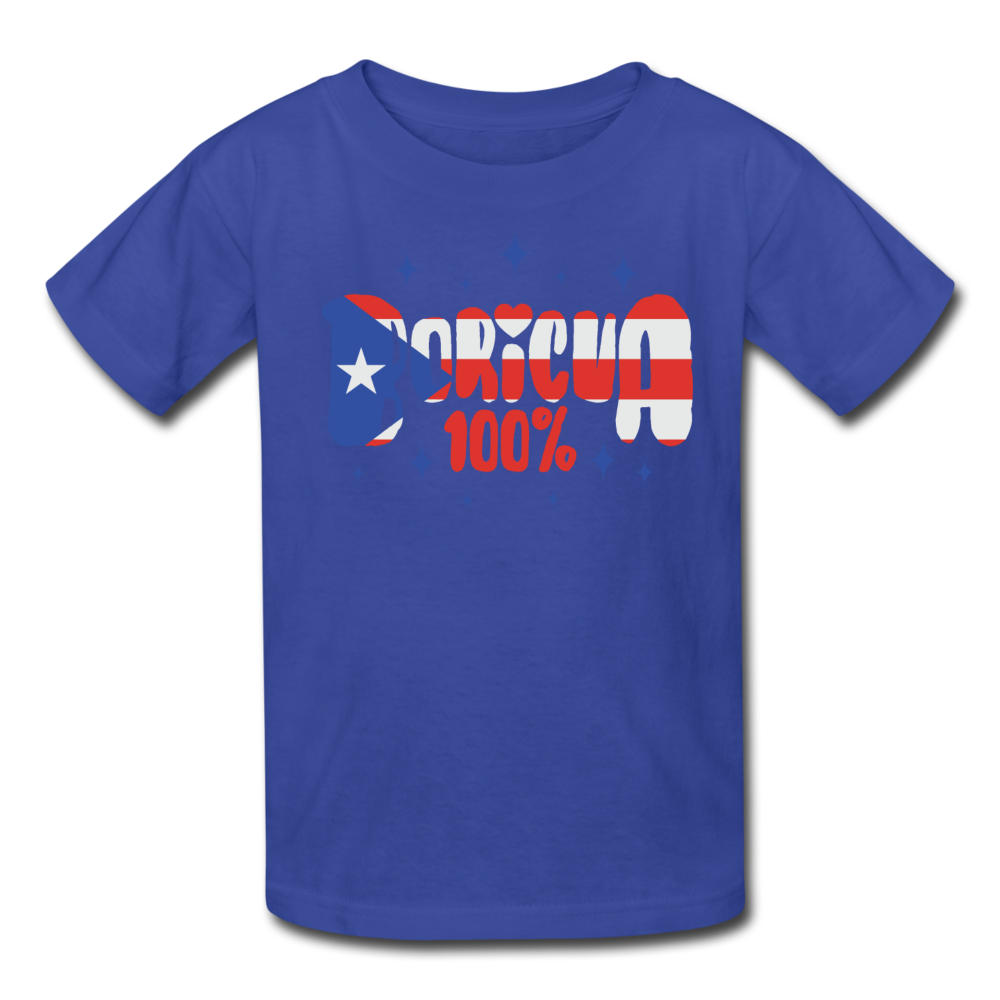 100% Boricua Kids' T-Shirt - royal blue