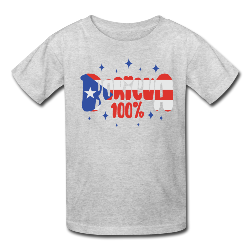 100% Boricua Kids' T-Shirt - heather gray