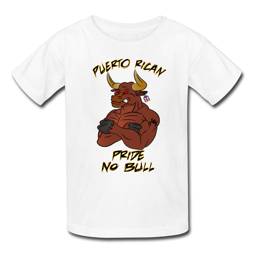 Puerto Rican Pride No Bull Kids' T-Shirt - white