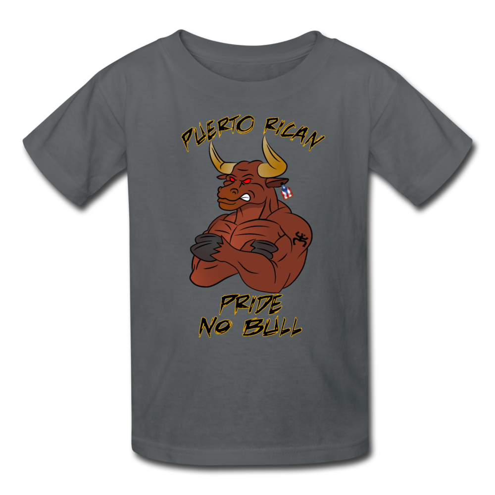 Puerto Rican Pride No Bull Kids' T-Shirt - charcoal