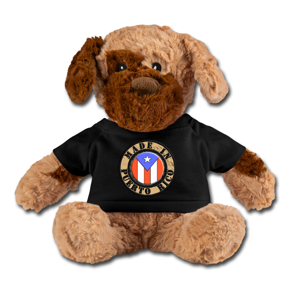 Made In Puerto Rico Stuffed Dog - black
