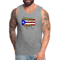 Thumbnail for Boricua Alpha Puerto Rico Flag Premium Tank (Small-3XL) - heather gray