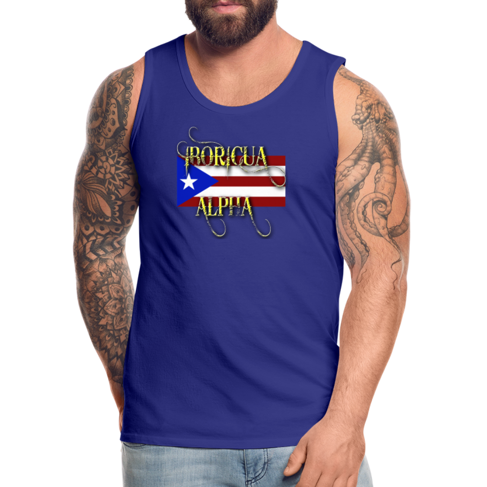 Boricua Alpha Puerto Rico Flag Premium Tank (Small-3XL) - royal blue