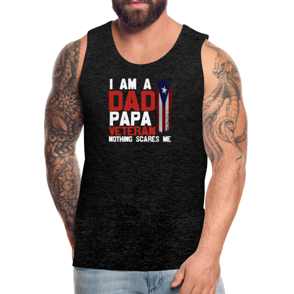 I Am A Dad. Papa, Veteran Premium Tank - charcoal grey