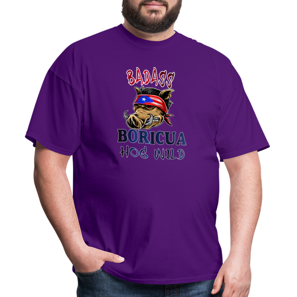 Badass Boricua Hog Wild - Unisex Classic T-Shirt - purple