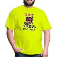 Thumbnail for Badass Boricua Hog Wild - Unisex Classic T-Shirt - safety green