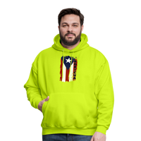 Thumbnail for Distressed Flag Boricua - Men's Hoodie - safety green