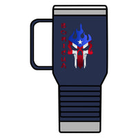 Thumbnail for Boricua Flaming Skull - Silver Stainless Travel Mug