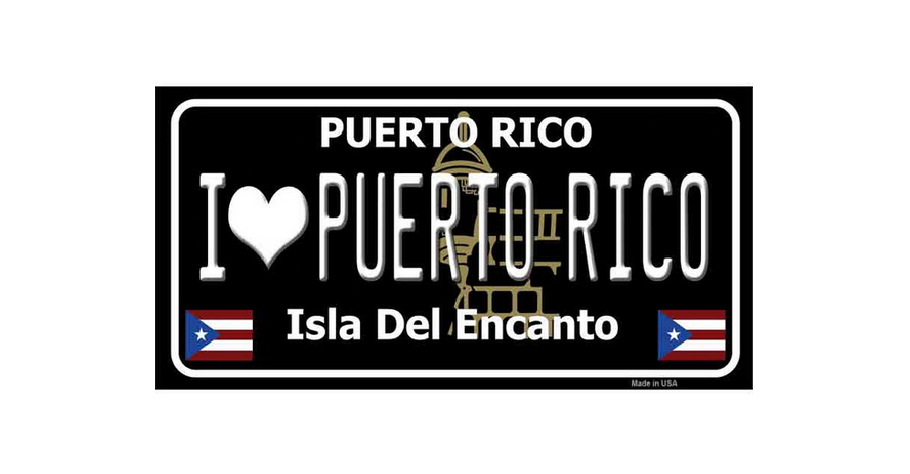 Black I Love Puerto Rico Vinyl Decals