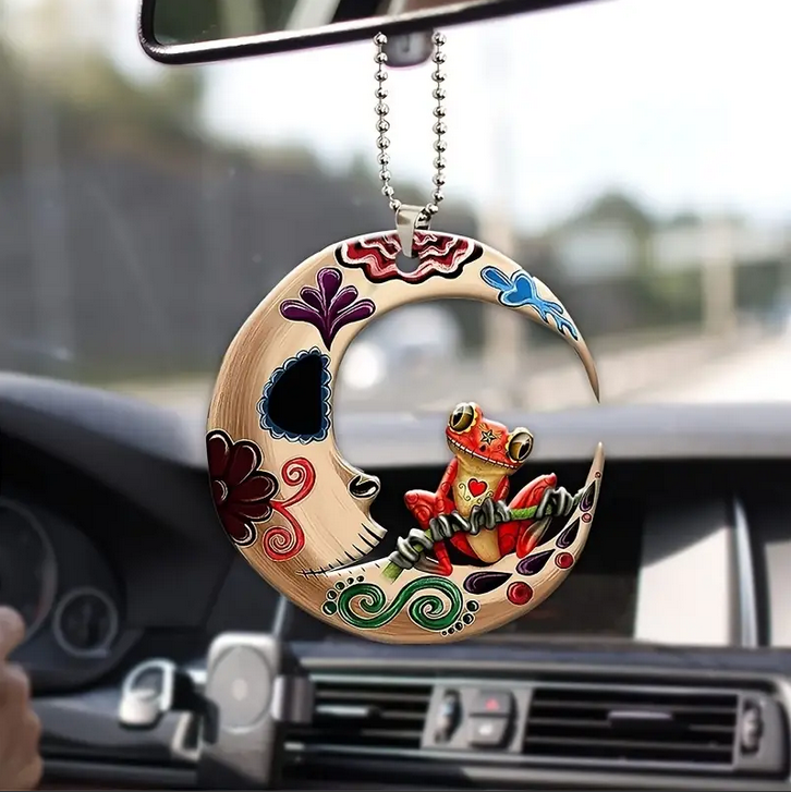 Cool Crescent Moon Coqui Hanging Car or Home Decor - Double-sided