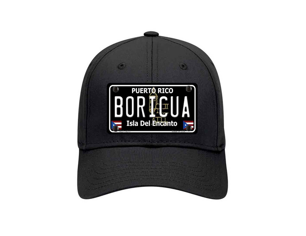 Boricua Puerto Rico Black License Plate Hat